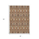 3' X 5' Rust And Ivory Floral Washable Indoor Outdoor Area Rug