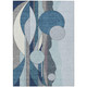 3' X 5' Blue And Ivory Geometric Washable Indoor Outdoor Area Rug