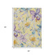 5' X 8' Yellow Gold And Lavender Floral Washable Indoor Outdoor Area Rug