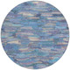 8' Denim Blue Lavender And Ivory Round Striped Washable Indoor Outdoor Area Rug