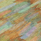 10' X 14' Fern Green And Orange Striped Washable Indoor Outdoor Area Rug