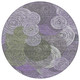 8' Purple Green And Gray Round Geometric Washable Indoor Outdoor Area Rug