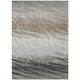 9' X 12' Brown Ivory And Gray Striped Washable Indoor Outdoor Area Rug