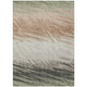 9' X 12' Fern Green Ivory And Copper Striped Washable Indoor Outdoor Area Rug