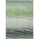 10' X 14' Green Ivory And Charcoal Striped Washable Indoor Outdoor Area Rug