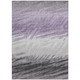3' X 5' Lavender Ivory And Gray Striped Washable Indoor Outdoor Area Rug
