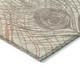 8' Beige Copper And Gray Round Floral Washable Indoor Outdoor Area Rug