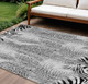 9' X 12' Gray And Black Animal Print Washable Indoor Outdoor Area Rug