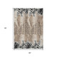 5' X 8' Ivory Black And Beige Animal Print Washable Indoor Outdoor Area Rug