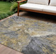 9' X 12' Gold Ivory And Gray Abstract Washable Indoor Outdoor Area Rug