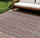 10' X 14' Burgundy And Gray Striped Washable Indoor Outdoor Area Rug