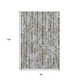8' X 10' Silver Charcoal And Gold Abstract Washable Indoor Outdoor Area Rug