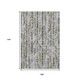 9' X 12' Silver Charcoal And Gold Abstract Washable Indoor Outdoor Area Rug