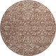 8' Chocolate And Ivory Round Damask Washable Indoor Outdoor Area Rug