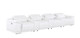 175" White Top Grain Leather Reclining USB Sofa And Storage
