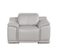 39" Ash Gray Genuine Leather Wall Hugger Power Recliner With USB