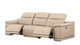 Two Piece Beige Genuine Leather Four Person Seating Set