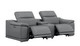 Two Piece Battleship Gray Genuine Leather Four Person Seating Set