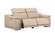 Three Piece Beige Genuine Leather Five Person Seating Set