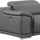 Battleship Gray Leather Modular L Shaped Seven Piece Corner Sectional With Console