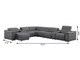 Battleship Gray Leather Modular L Shaped Eight Piece Corner Sectional With Console