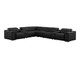 Black Leather Modular L Shaped Eight Piece Corner Sectional With Console