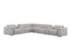 Ash Gray Leather Modular L Shaped Eight Piece Corner Sectional With Console