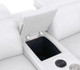 White Leather Modular L Shaped Eight Piece Corner Sectional With Console