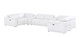 White Leather Power Reclining U Shaped Eight Piece Corner Sectional With Console