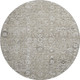 8' Stone And Coffee Floral Medallion Distressed Washable Round Rug With UV Protection