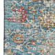 3' X 5' Blue Orange And Gold Floral Medallion Distressed Washable Area Rug With UV Protection