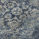 8' X 10' Blue And Gray Floral Medallion Distressed Washable Area Rug With UV Protection