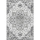 3' X 5' Light Gray Ivory And Gold Floral Medallion Distressed Washable Area Rug With UV Protection