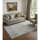 5' X 8' Ash Gray Brown And Ivory Floral Medallion Distressed Washable Area Rug With UV Protection