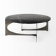 48" Black and Gold Genuine Marble and Iron Round Coffee Table