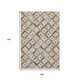 9' X 12' Gray Brown And Ivory Geometric Washable Area Rug With UV Protection