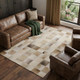 8' X 10' Taupe Ivory And Beige Patchwork Washable Area Rug With UV Protection