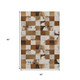 5' X 8' Brown And Ivory Patchwork Washable Area Rug With UV Protection