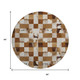 8' Brown And Ivory Patchwork Washable Round Rug With UV Protection