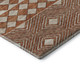 8' Burnt Sienna And Ivory Geometric Washable Round Rug With UV Protection