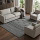 10' X 14' Gray And Black Geometric Washable Area Rug With UV Protection