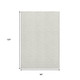 8' X 10' Linen And Ivory Houndstooth Washable Area Rug With UV Protection