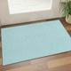 3' X 5' Aqua And White Houndstooth Washable Area Rug With UV Protection
