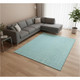 9' X 12' Aqua And White Houndstooth Washable Area Rug With UV Protection