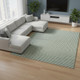 9' X 12' Green And White Houndstooth Washable Area Rug With UV Protection