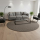 8' Chocolate And Coffee Houndstooth Washable Round Rug With UV Protection