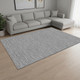 10' X 14' Gray And Ivory Striped Washable Area Rug With UV Protection