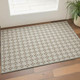 3' X 5' Taupe And Beige Geometric Washable Area Rug With UV Protection