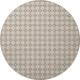 8' Taupe And Beige Geometric Washable Round Rug With UV Protection