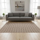 5' X 8' Rust And Beige Geometric Washable Area Rug With UV Protection